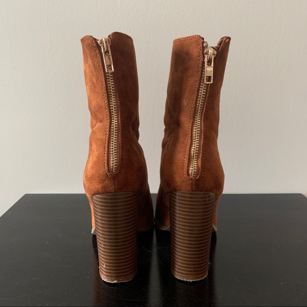 Cognac Boot Block Heel - Picture 3 of 8